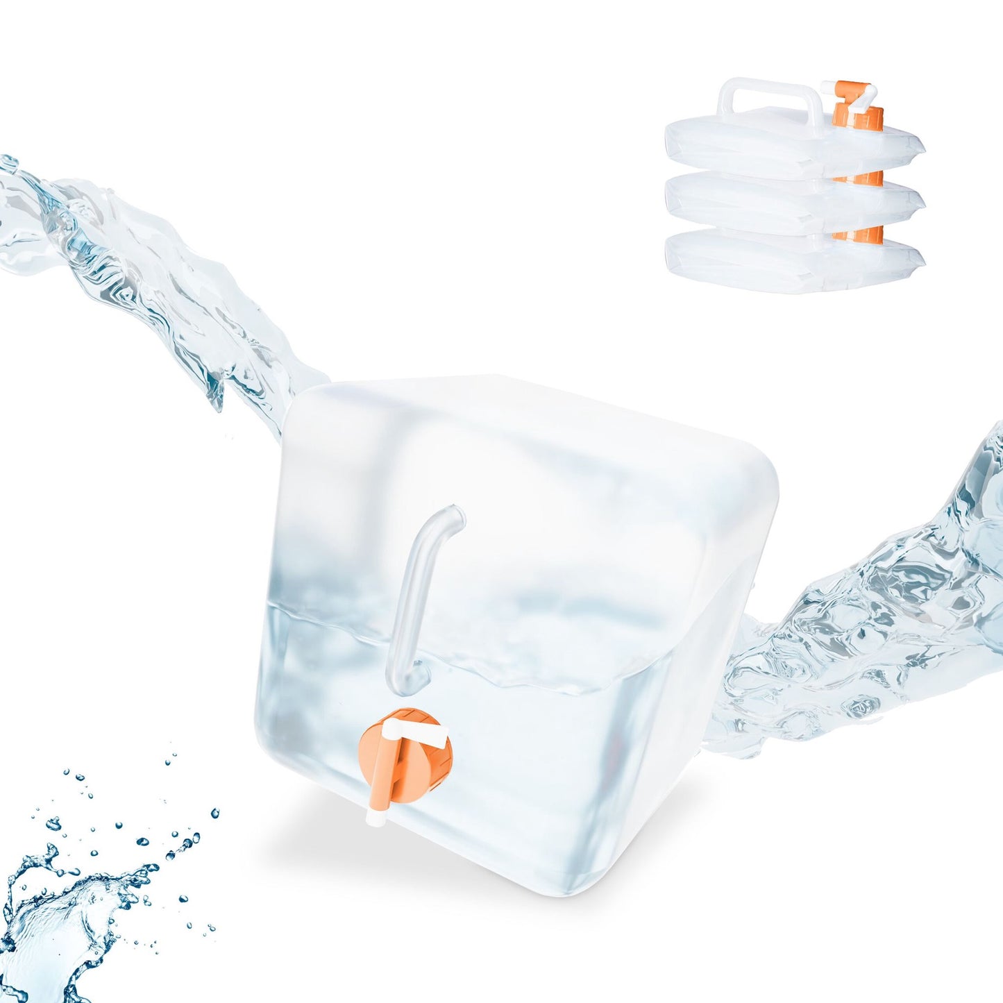 Foldable water container with 4 containers