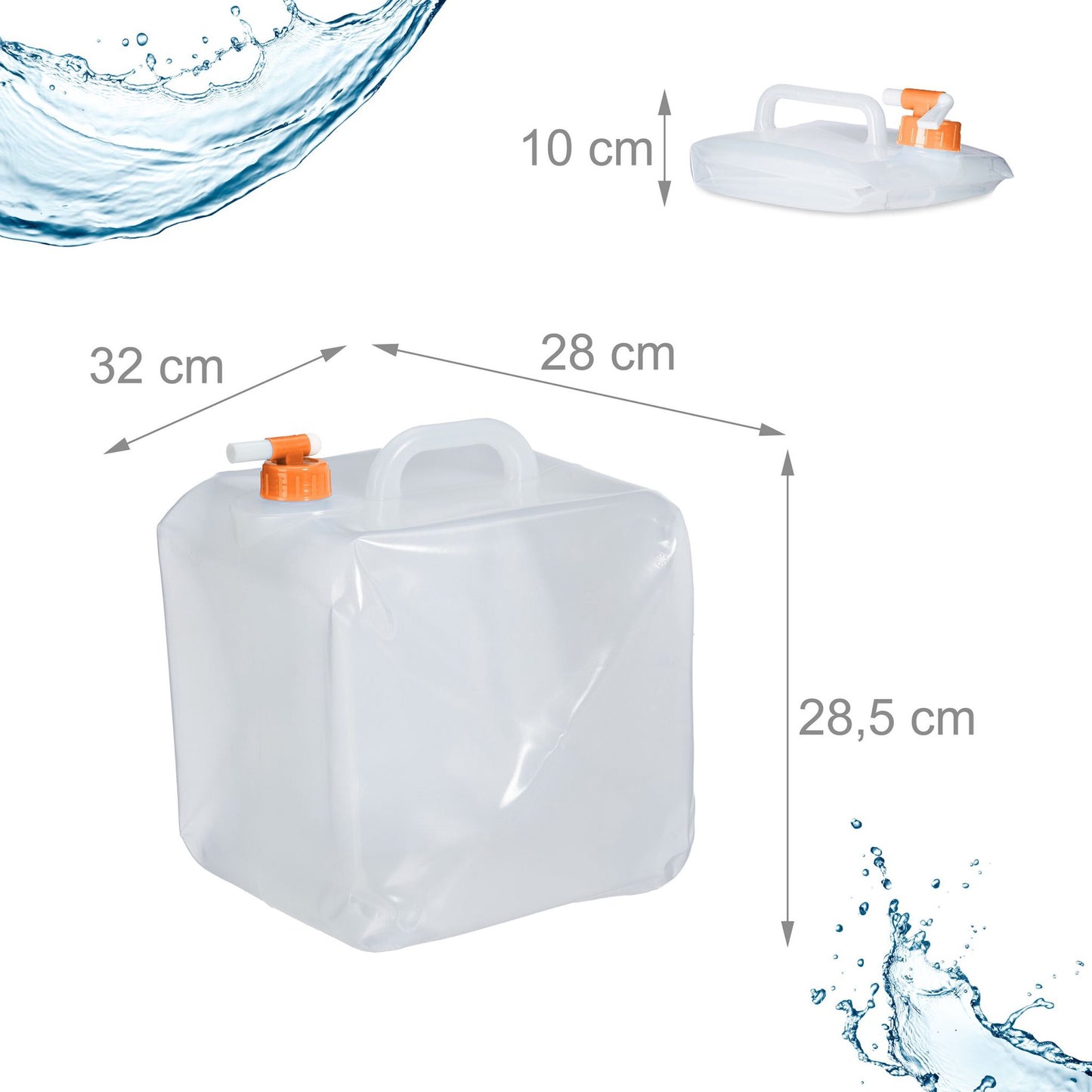 Foldable water container with 4 containers