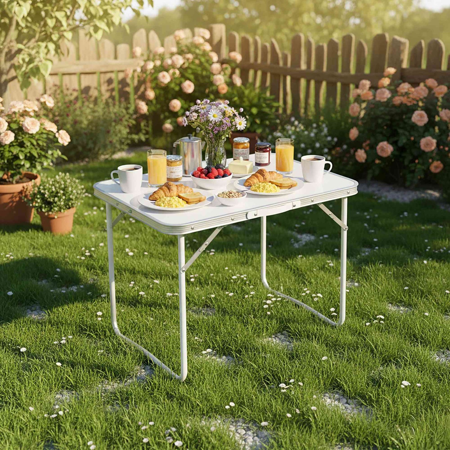 Folding Aluminum Camping Table, Portable and Durable