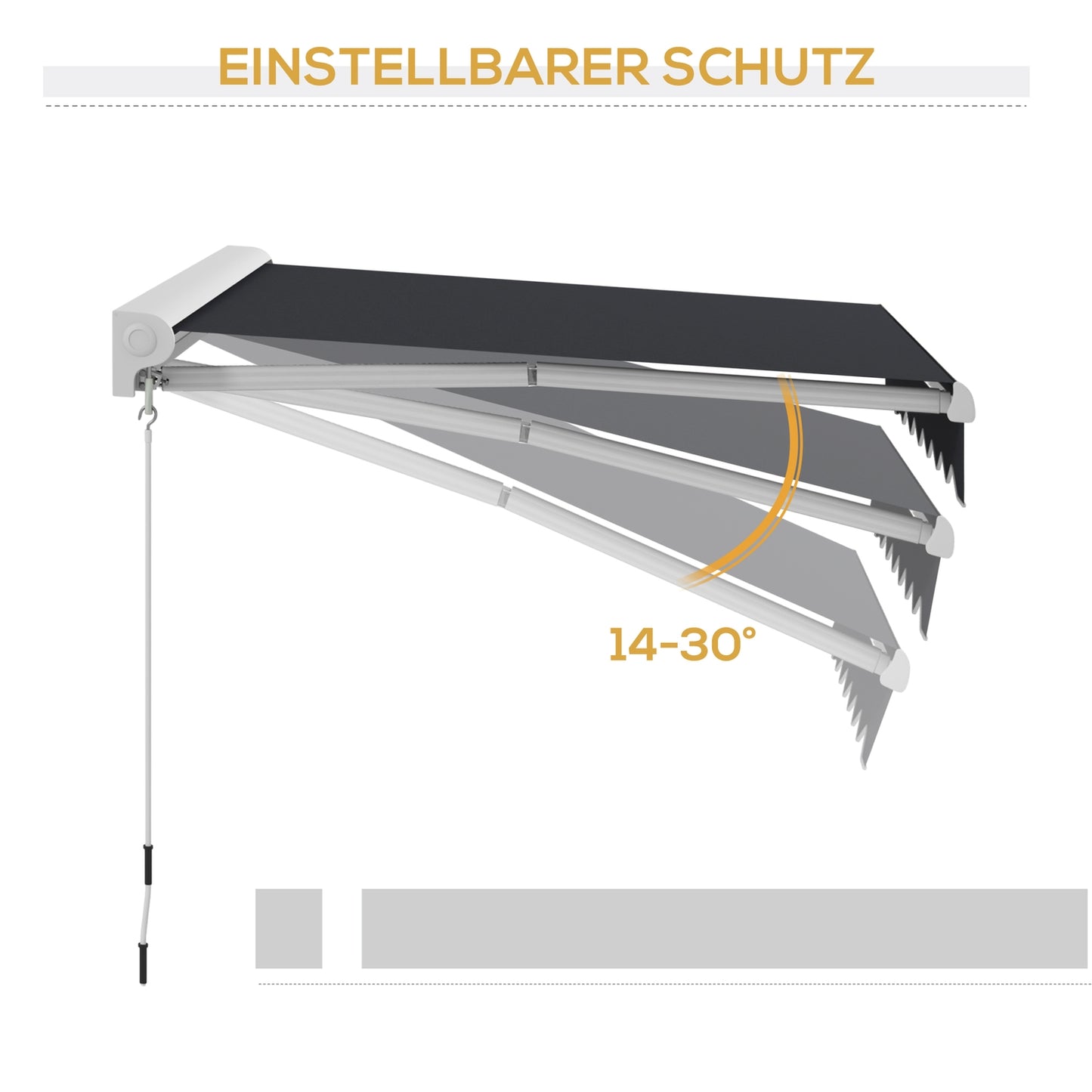 Electric folding arm awning 2.5x2m, remote control & hand crank