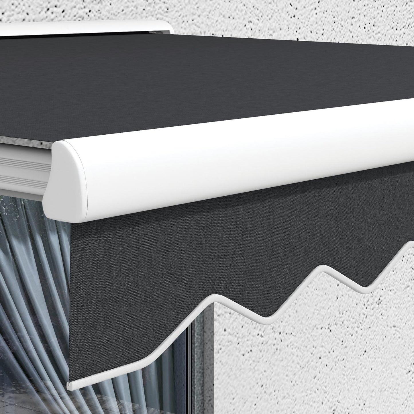 Electric folding arm awning, 4x3m, Remote controlled, Grey