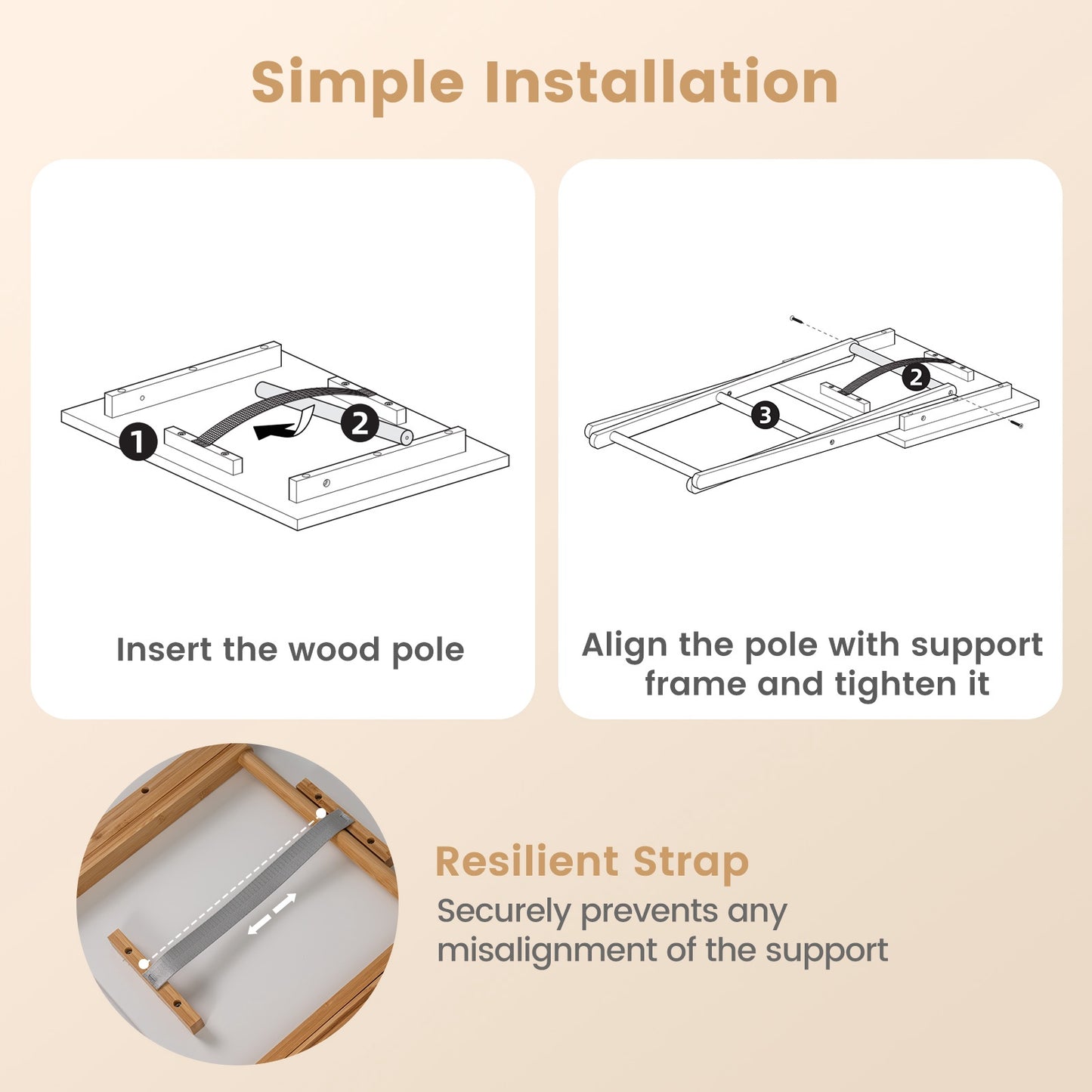 Folding Bamboo TV Trays Set of 2 – White & Natural