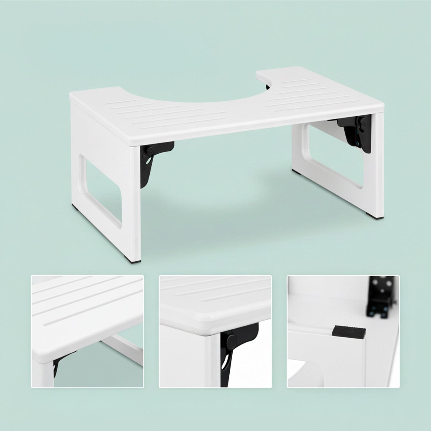 Folding Bamboo Toilet Stool – Non-Slip, Compact Design