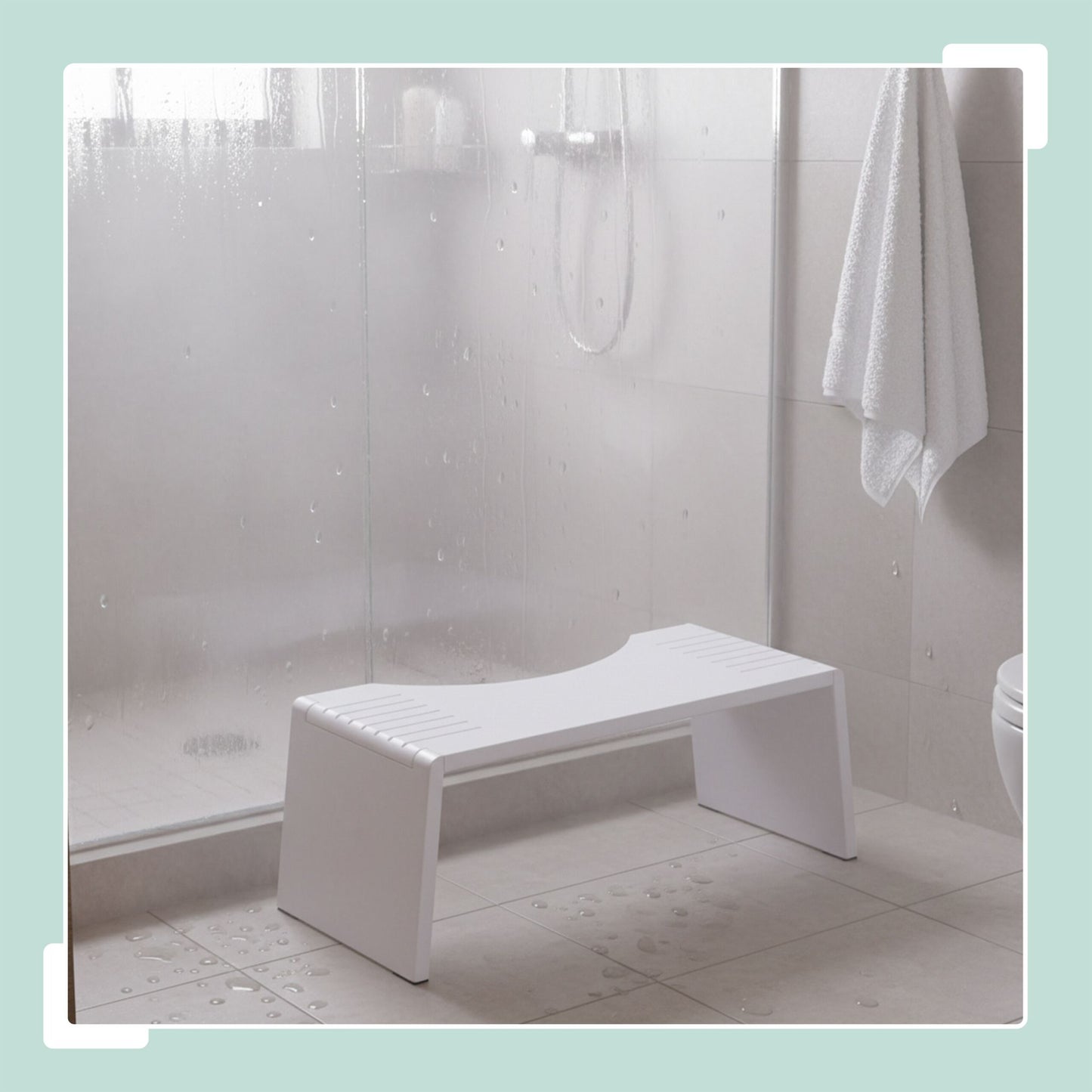 Folding Bamboo Toilet Stool – Non-Slip, Space-Saving