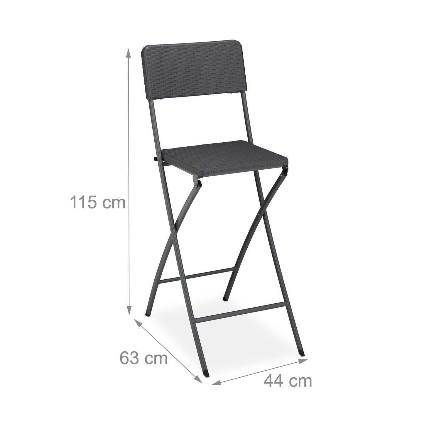 Folding Bar Stools, Weather-Proof Rattan Look