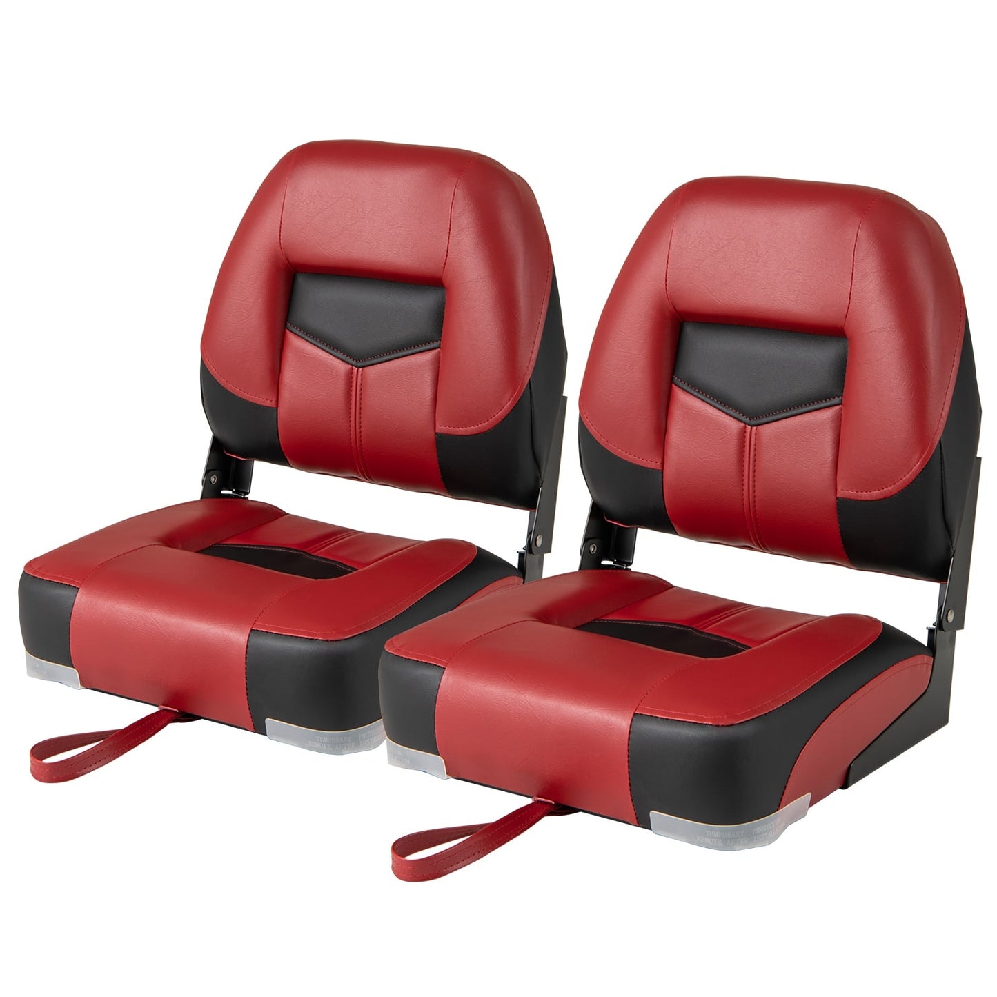 Folding Boat Seats, Red, Set of 2, 115kg Capacity