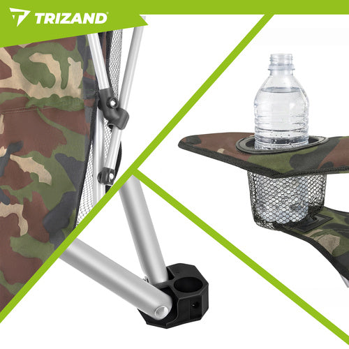 Folding Camo Fishing Chair with Canopy and Mosquito Net