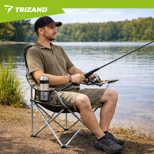 Folding Camo Fishing Chair with Canopy and Mosquito Net