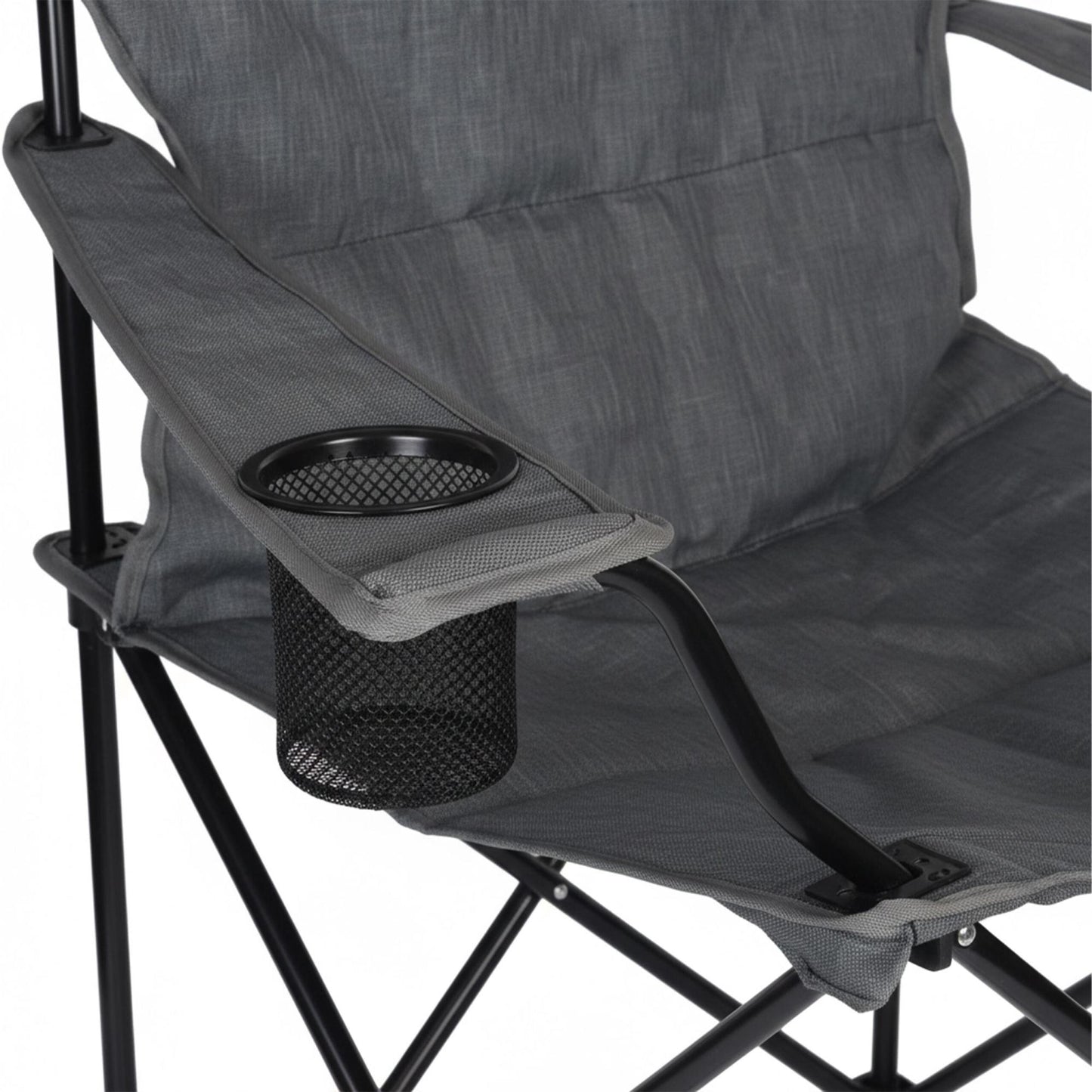 Folding Camp Chair with Armrests and Cup Holder