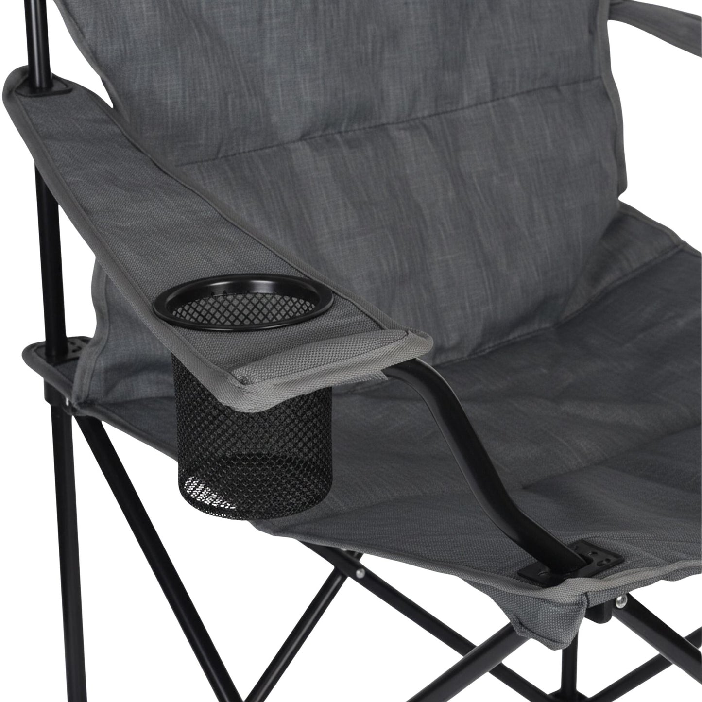 Folding Camp Chair with Armrests and Cup Holder