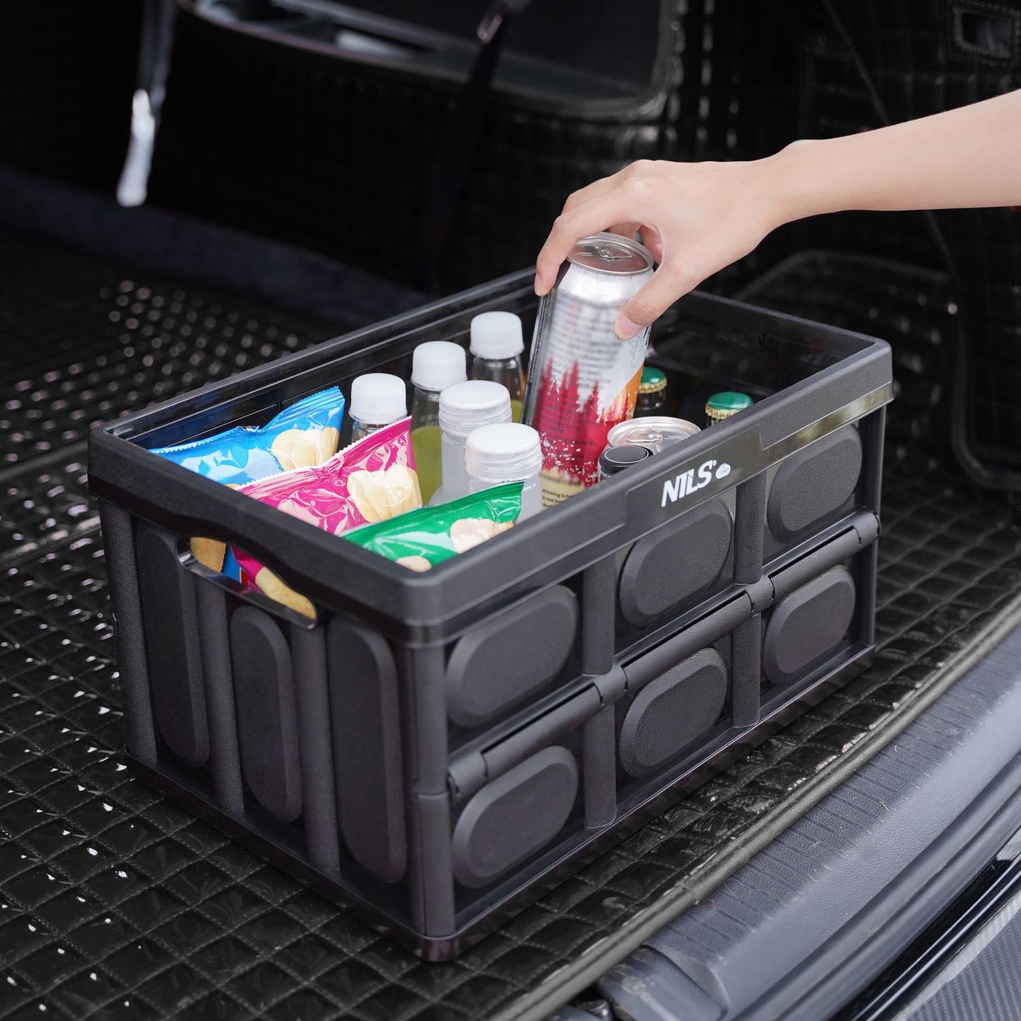 Folding Camping Box with Lid, 20L, 2-in-1