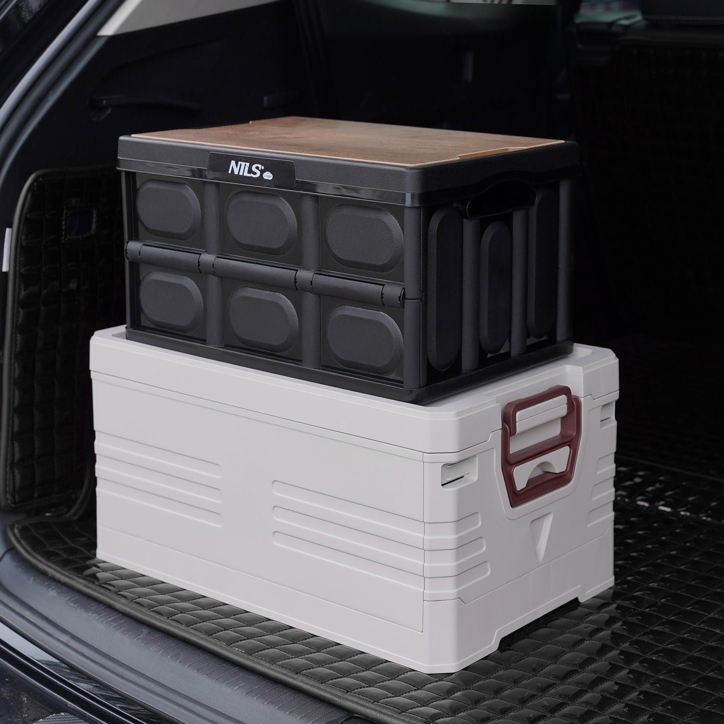 Folding Camping Box with Lid, 20L, 2-in-1