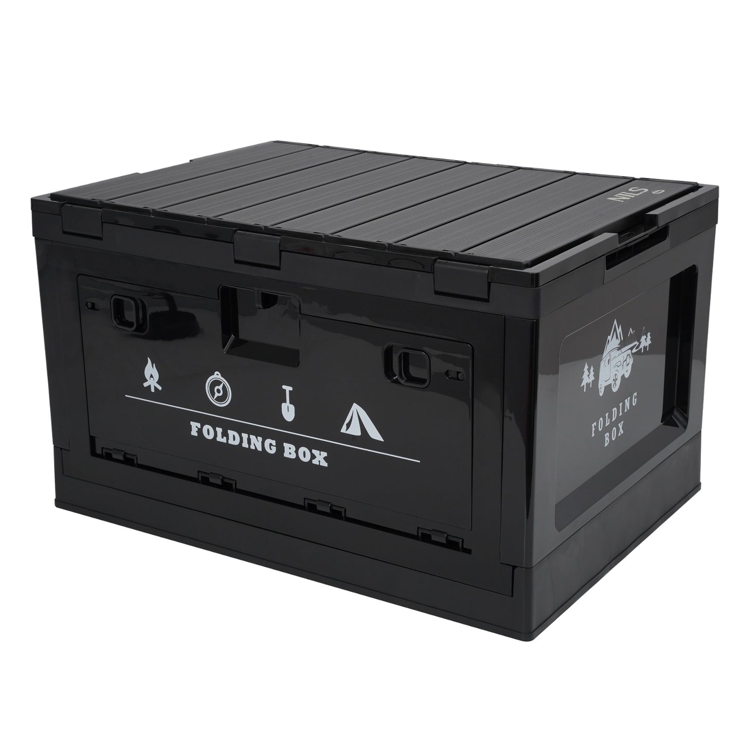 Folding Camping Box with Lid, 50L, 2-in-1