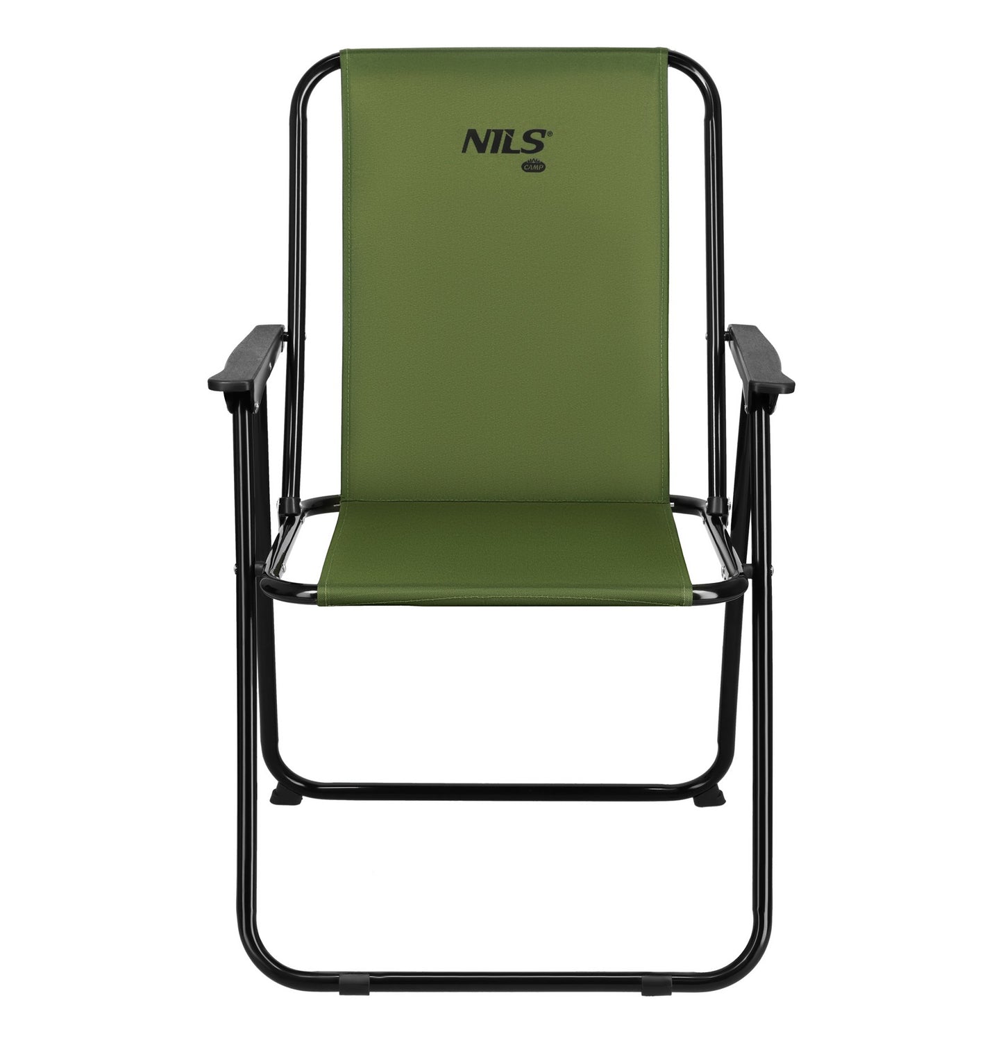 Folding Camping Chair, Green, Steel Frame, 110 kg