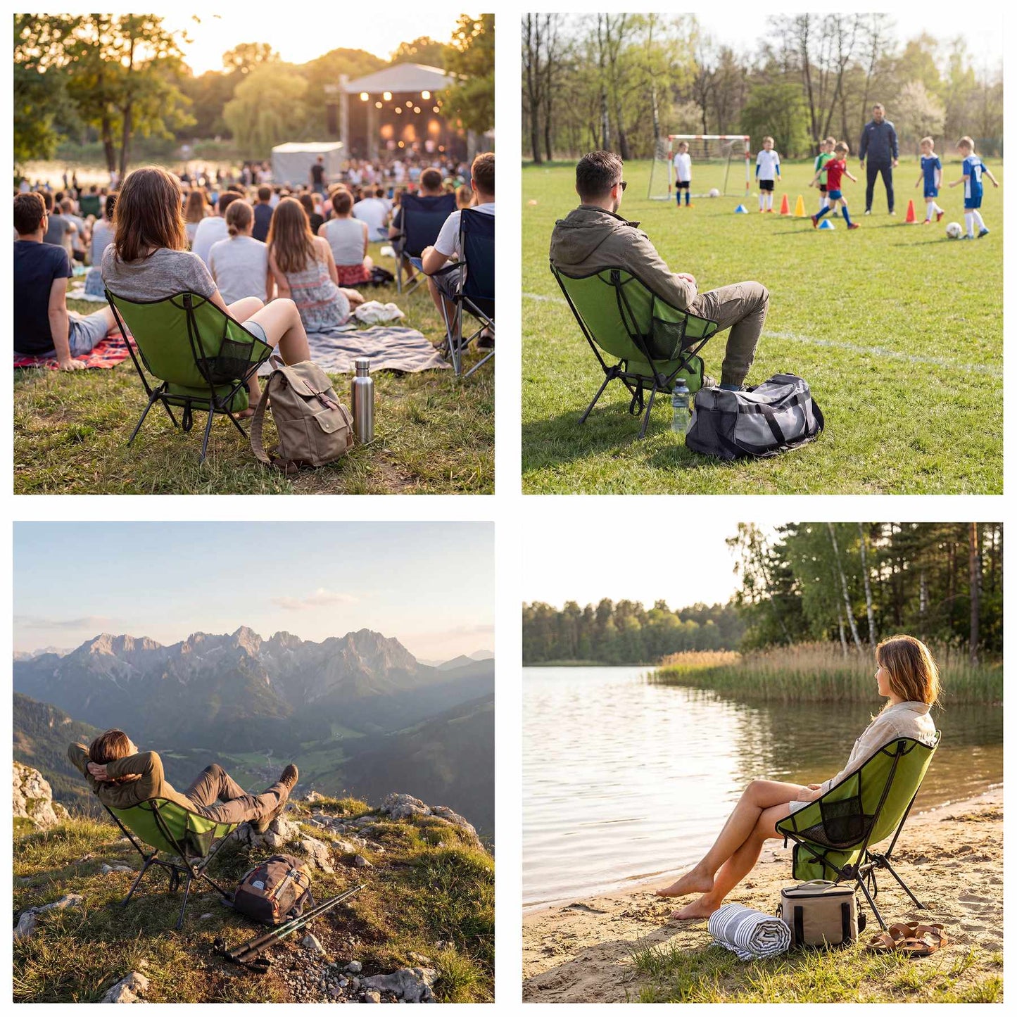 Folding Camping Chair – Ultralight, 120 kg, Green
