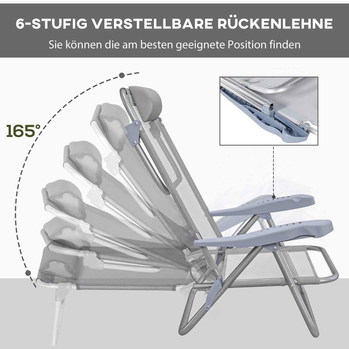 Folding Camping Chairs Set of 2 with Adjustable Backrest