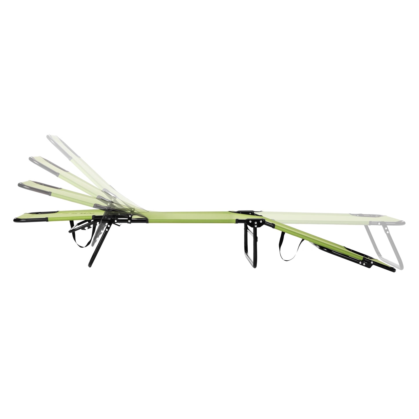 Folding Camping Cot With Adjustable Backrest, 188x55cm