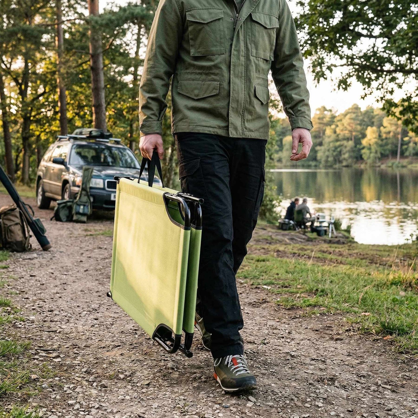 Folding Camping Cot With Adjustable Backrest, 188x55cm