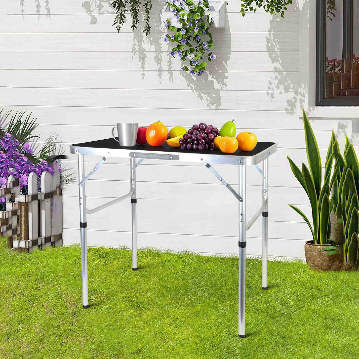 Folding Camping Table, Height-Adjustable, Portable