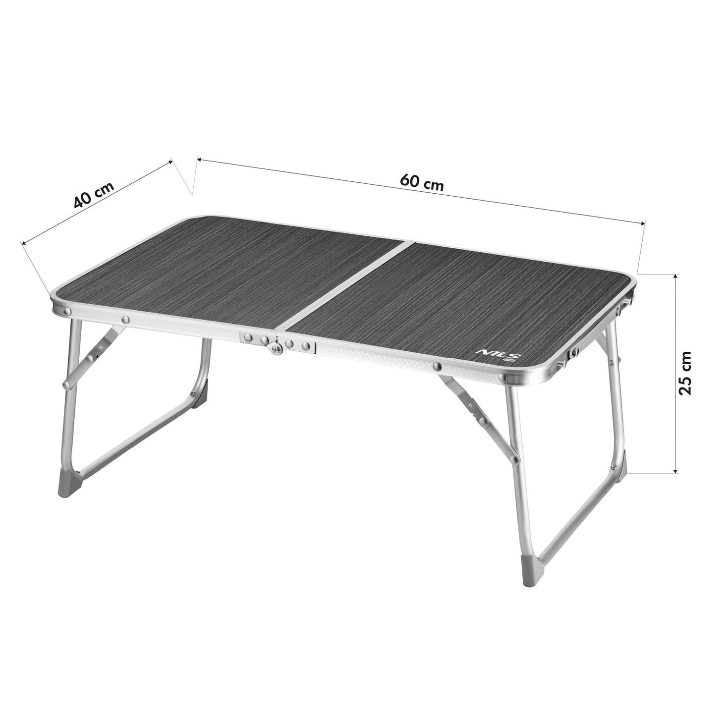 Folding Camping Table, Low Height, Dark Grey