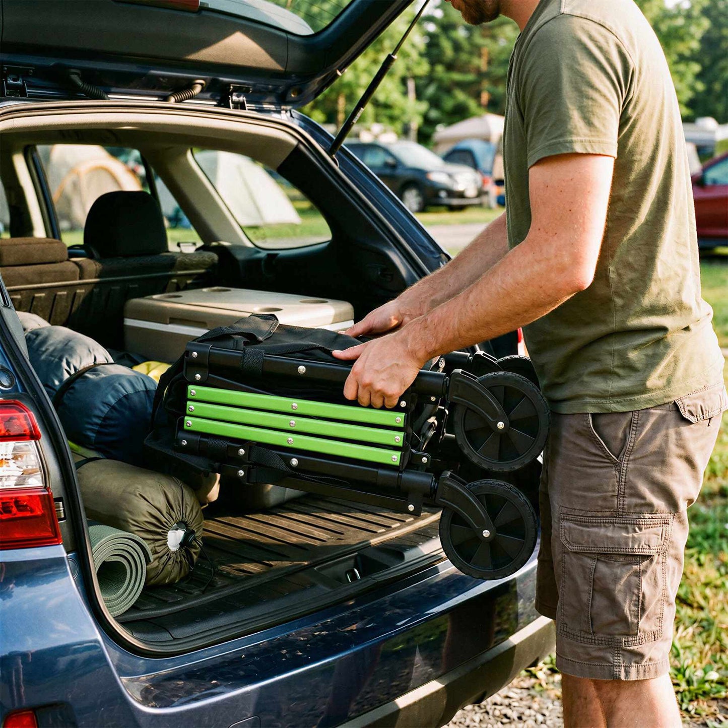 Folding Camping Wagon Cart, 100L, 90kg Capacity
