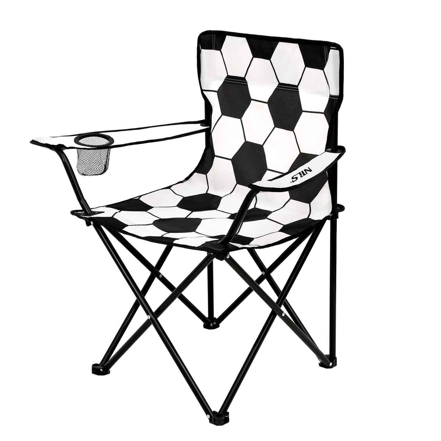 Folding Chair, White-Black, Portable, Compact