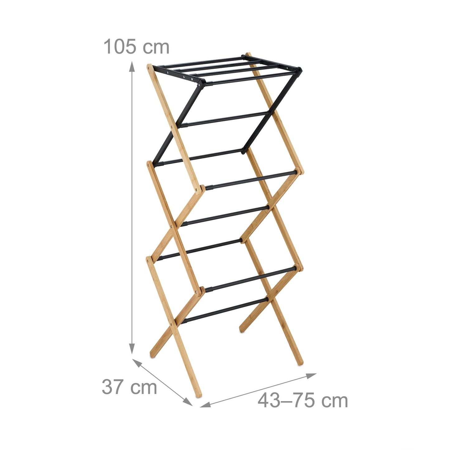Folding Clothes Airer with 6 Tiers and 11 Rails