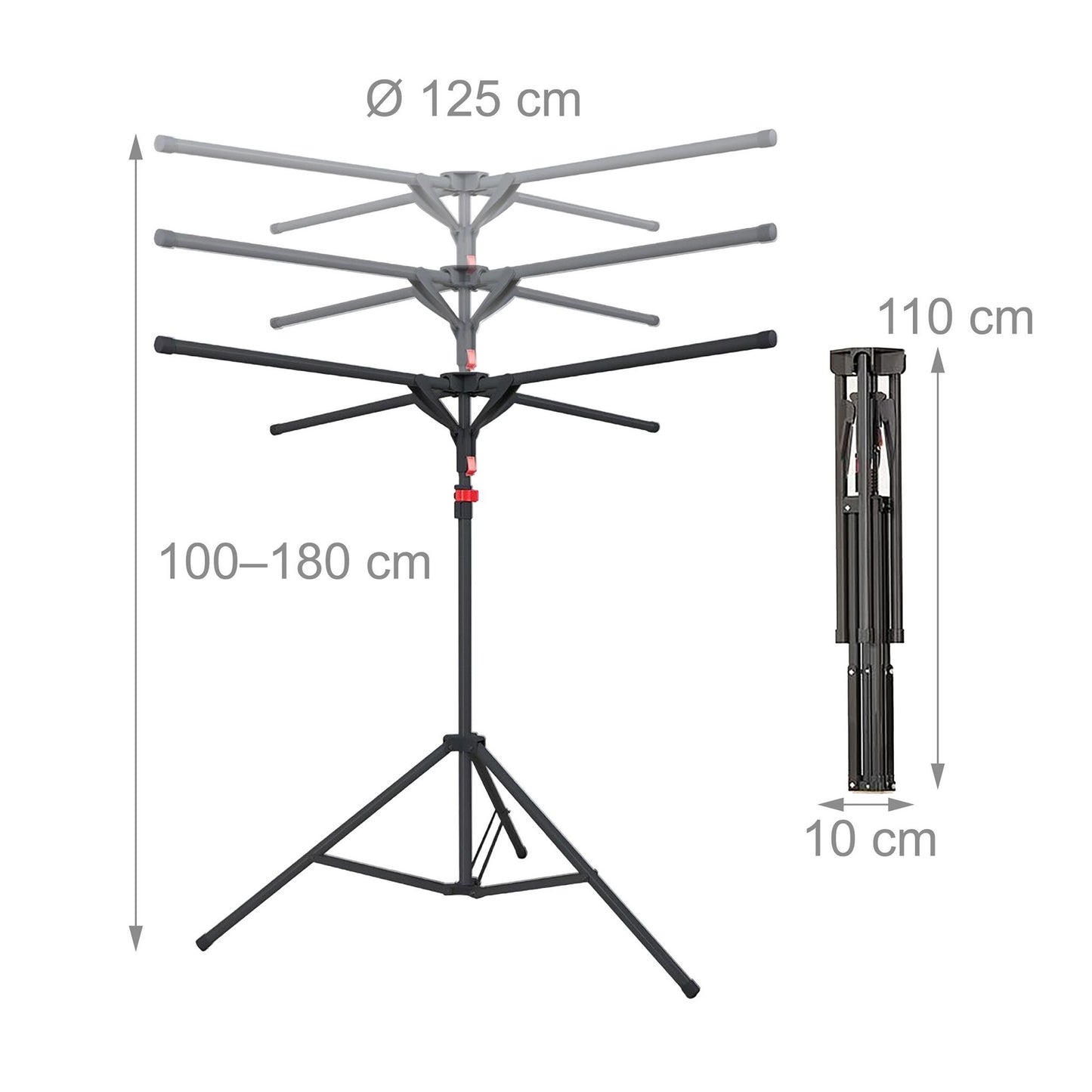 Folding Clothes Drying Rack, Space-Saving, 4 Arms