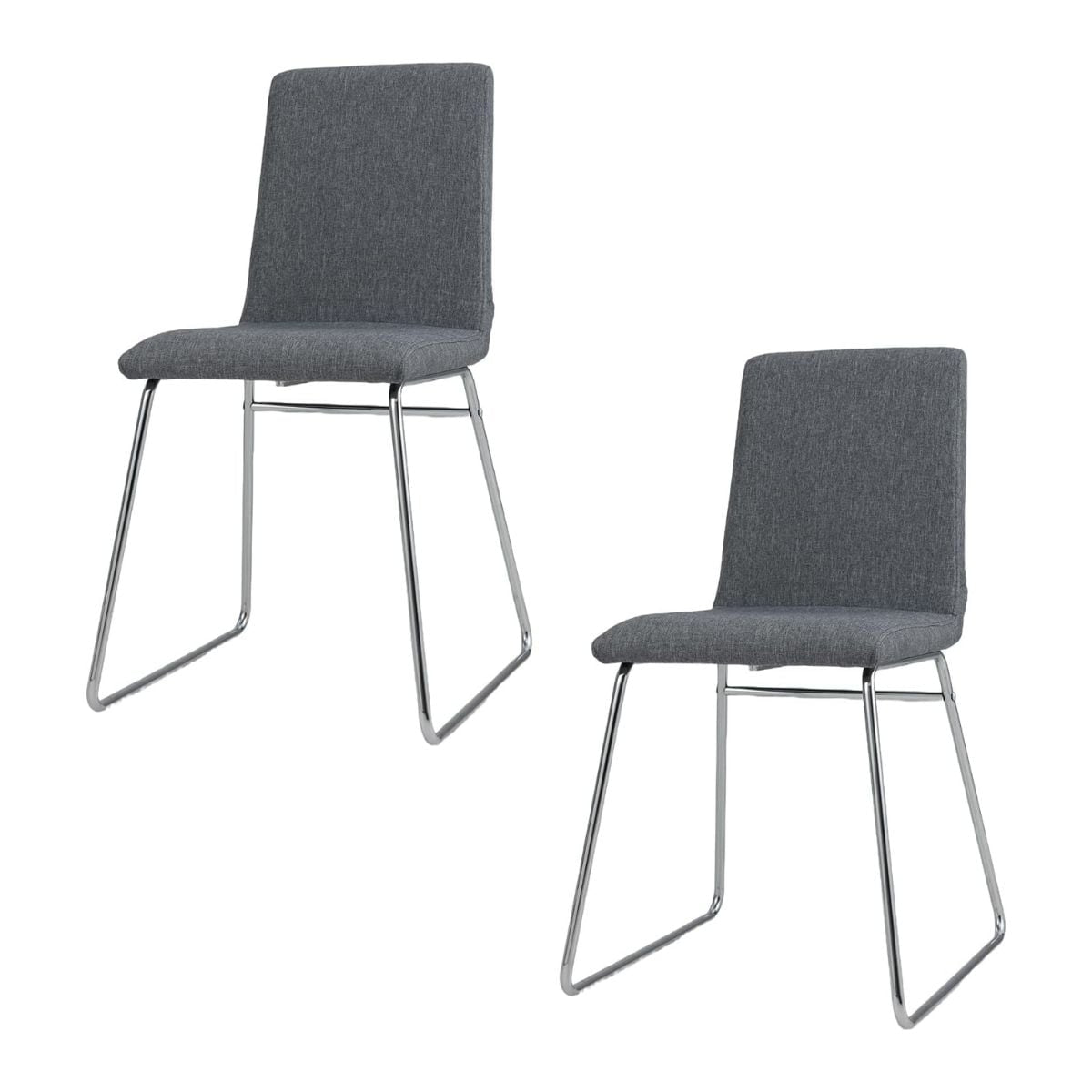 Folding Dining Chairs Set of 2, Metal Frame, Padded Seat