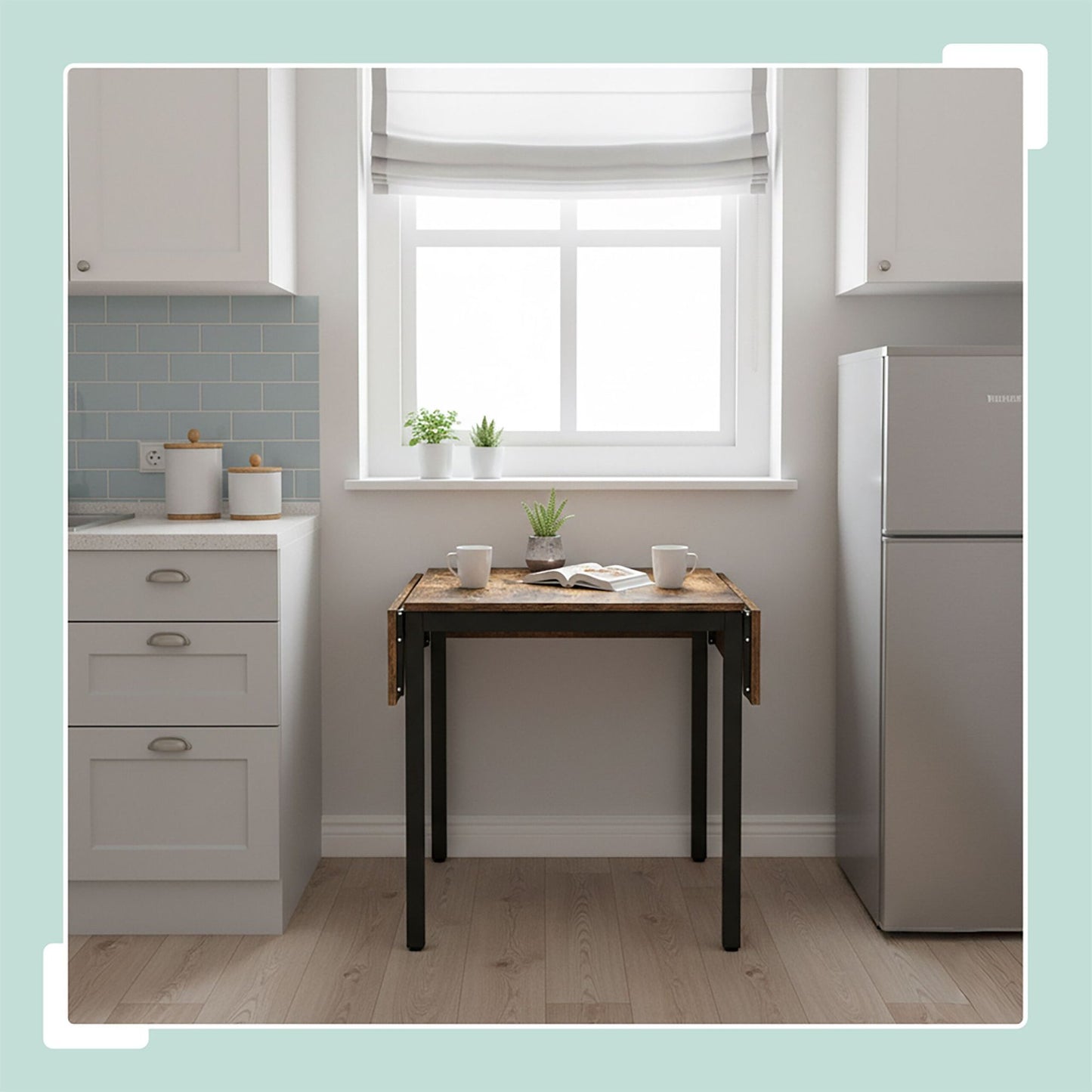 Folding Dining Table for 2-4, Space-Saving Design