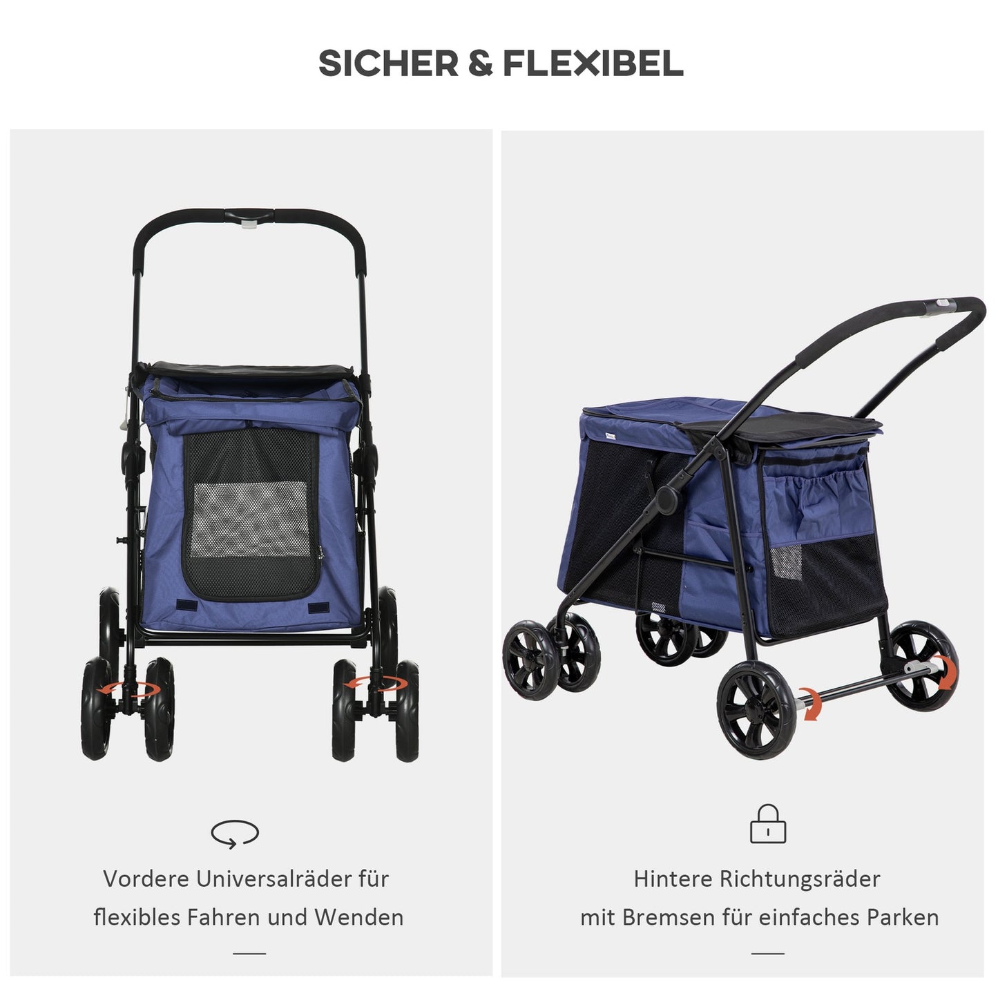 Dog carriage with cushion, mesh window, for dogs up to 20 kg