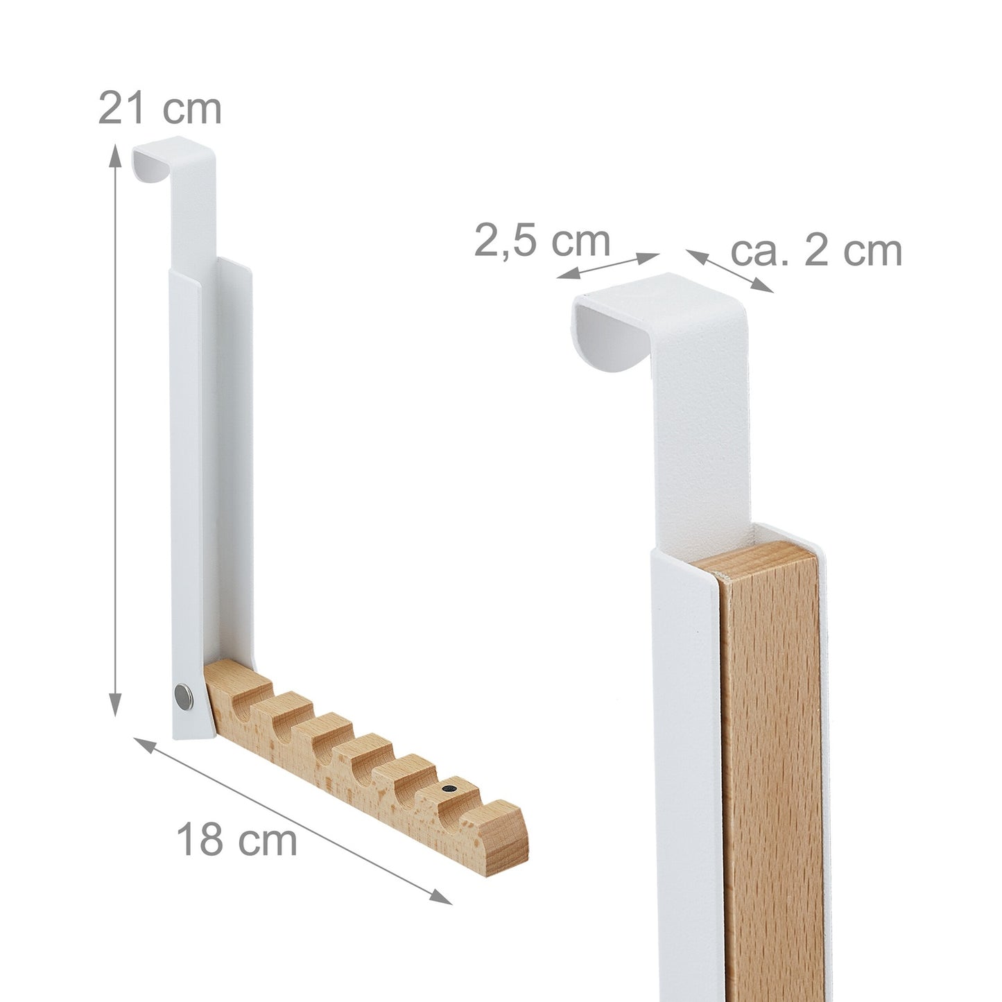 Folding Door Hanger Set, Metal & Wood, Space-Saving