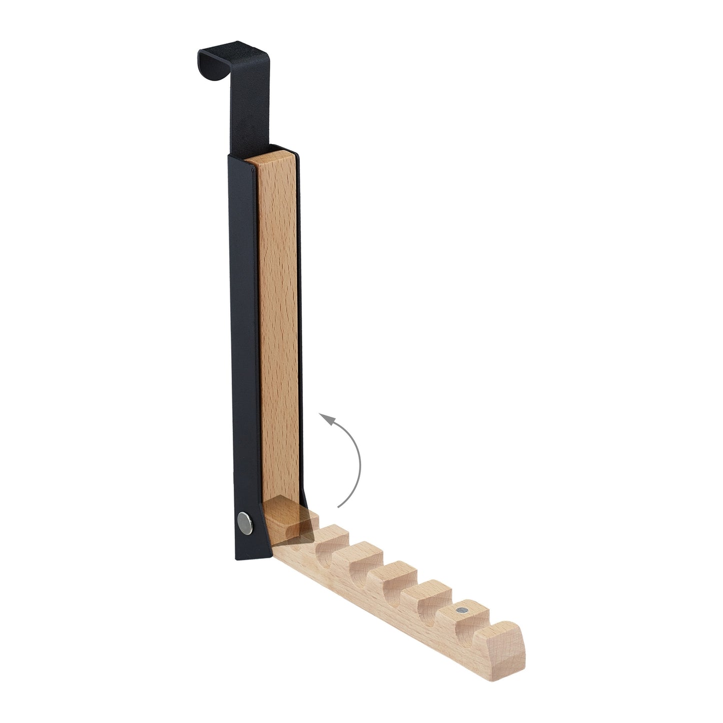 Folding Door Hook in Black/Natural