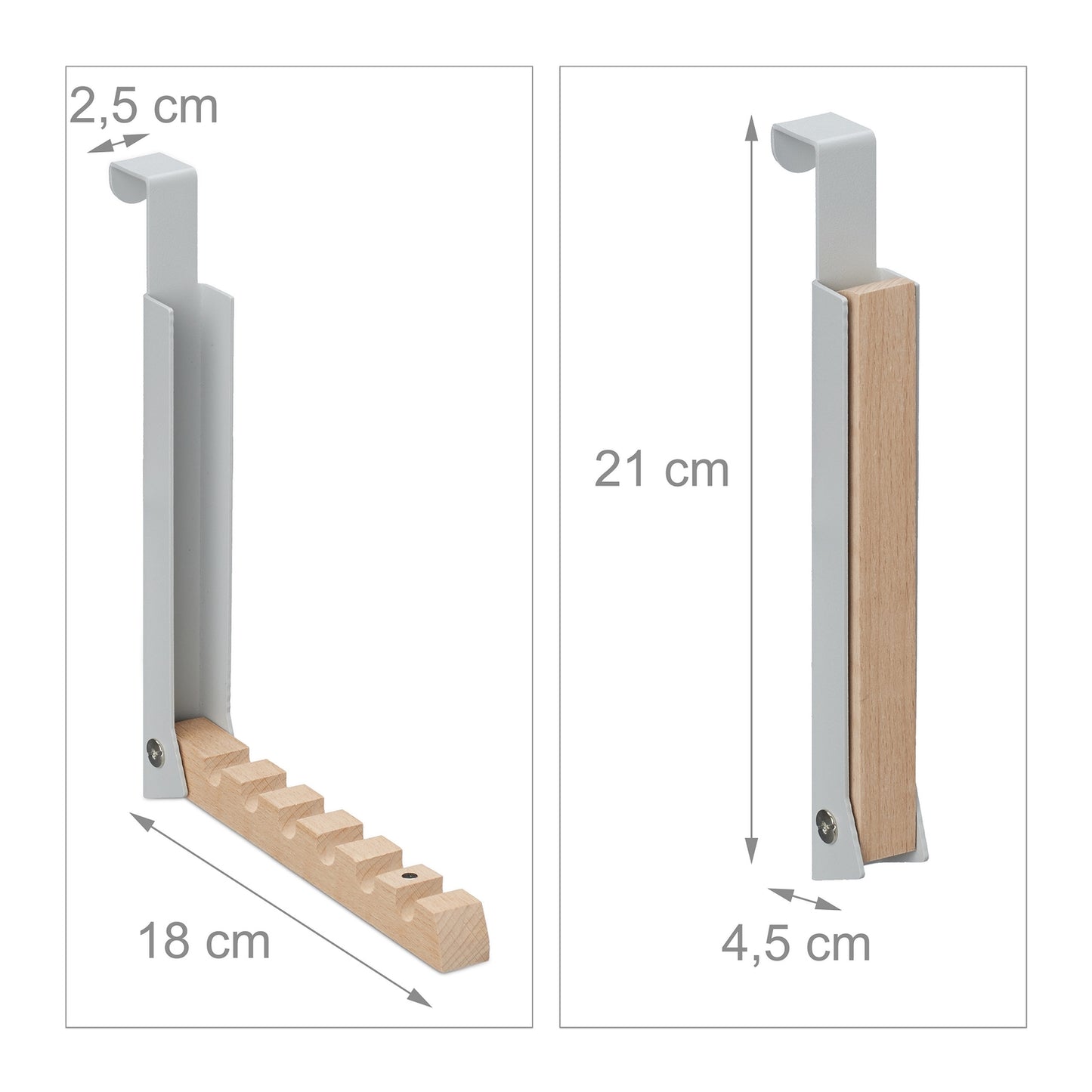 Folding Door Hook in Grey