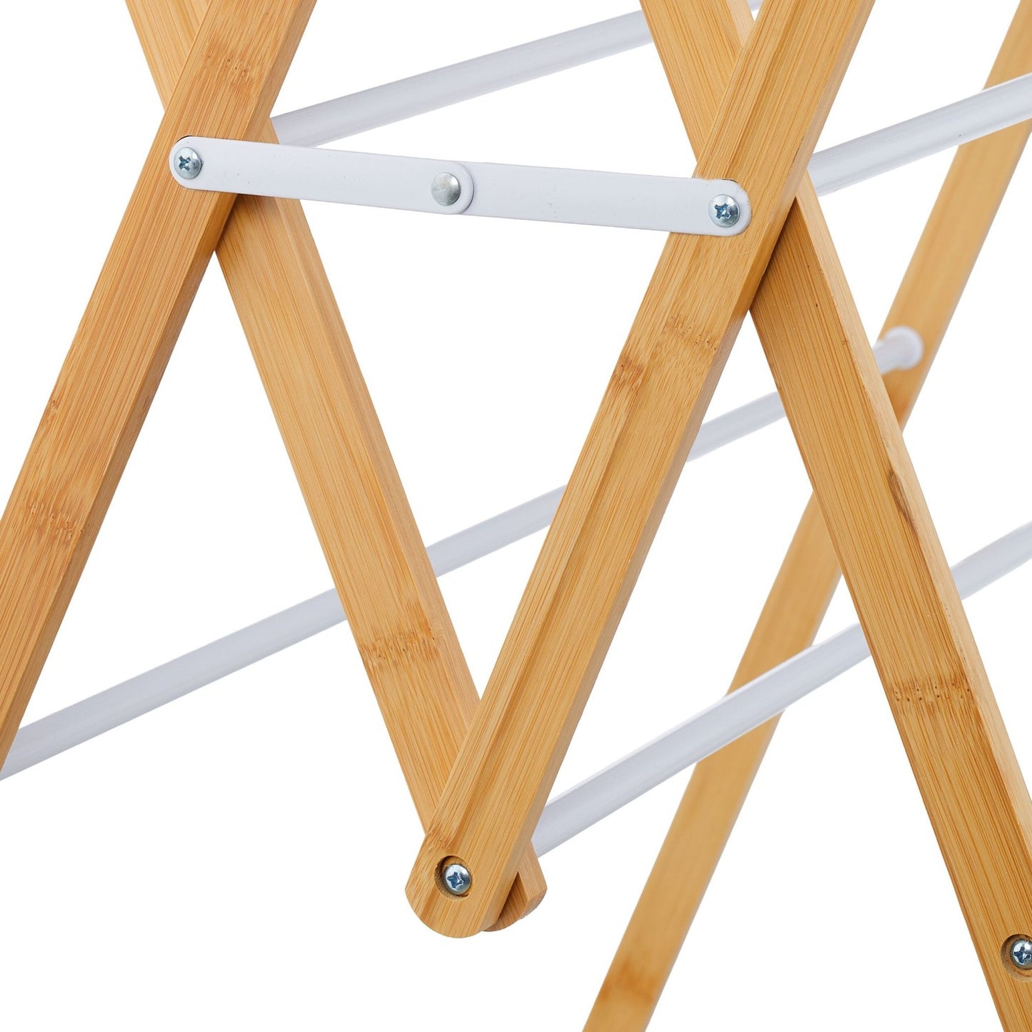 Folding Drying Rack – Bamboo & Metal, 4 Levels