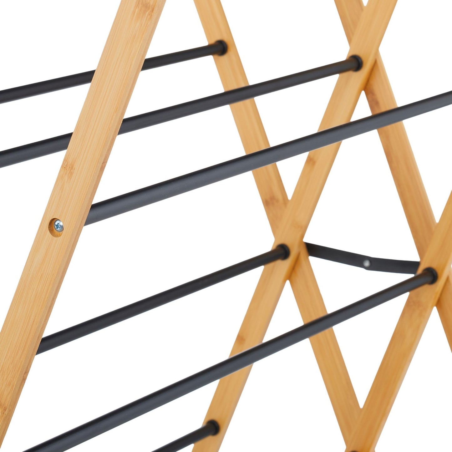 Folding Drying Rack – Bamboo & Metal, 4 Levels