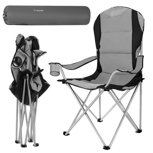 Folding Fishing Chair, 120kg Capacity, Armrests, Cover