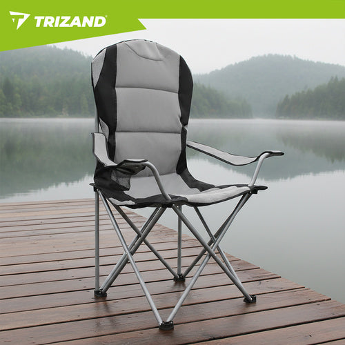 Folding Fishing Chair, 120kg Capacity, Armrests, Cover