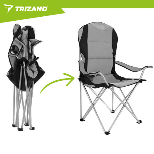 Folding Fishing Chair, 120kg Capacity, Armrests, Cover