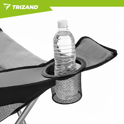 Folding Fishing Chair, 120kg Capacity, Armrests, Cover