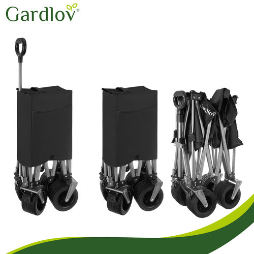 Folding Garden Cart 150L, 200kg Capacity, Off-Road Wheels