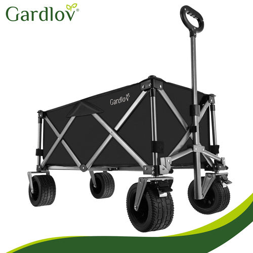 Folding Garden Cart 150L, 200kg Capacity, Off-Road Wheels