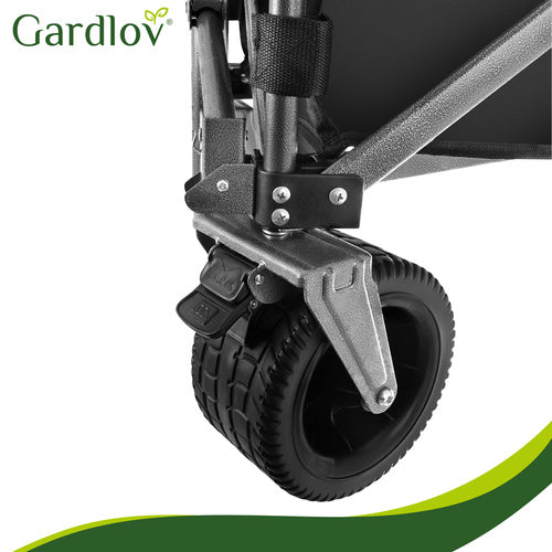 Folding Garden Cart 150L, 200kg Capacity, Off-Road Wheels