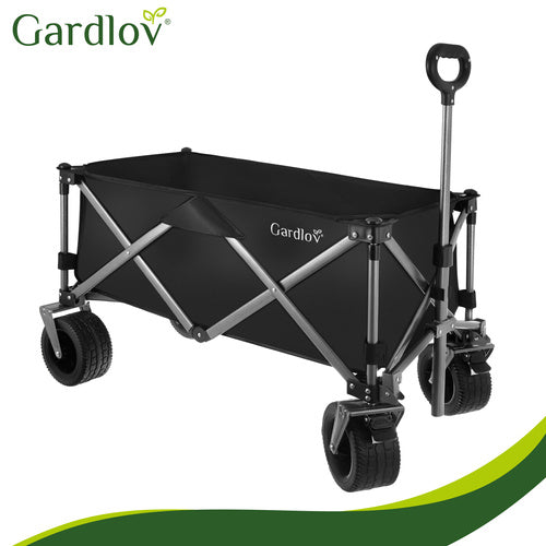 Folding Garden Cart 150L, 200kg Capacity, Off-Road Wheels