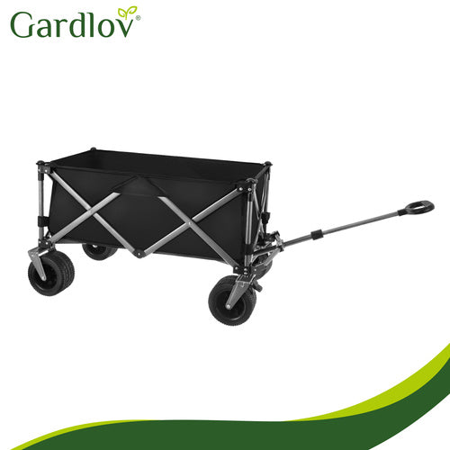 Folding Garden Cart 150L, 200kg Capacity, Off-Road Wheels
