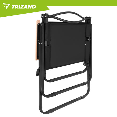 Folding Garden Chair, Black, 75.5x58.5x53.5 cm