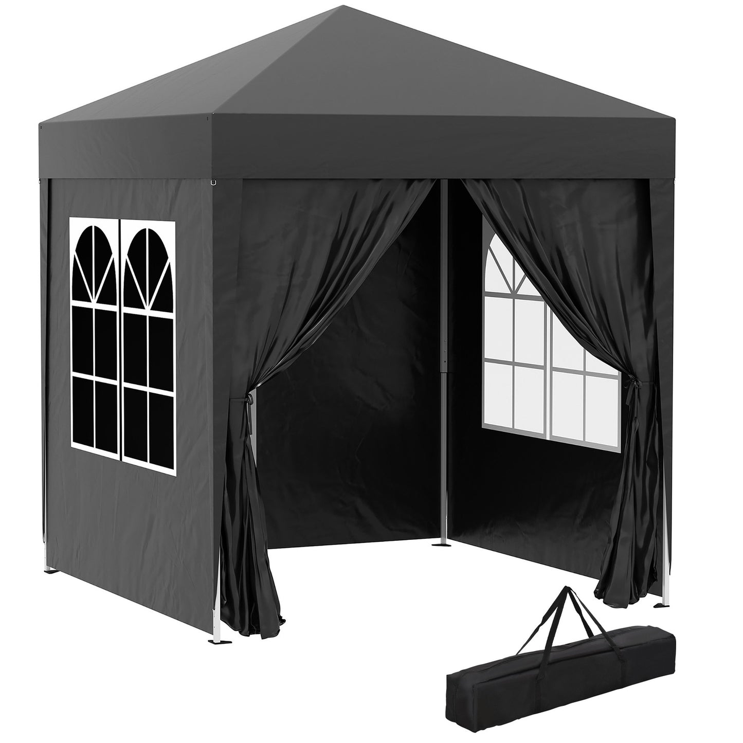 Collapsible 2x2M garden gazebo, UV protected, 4 side walls