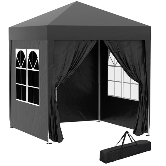 Collapsible 2x2M garden gazebo, UV protected, 4 side walls