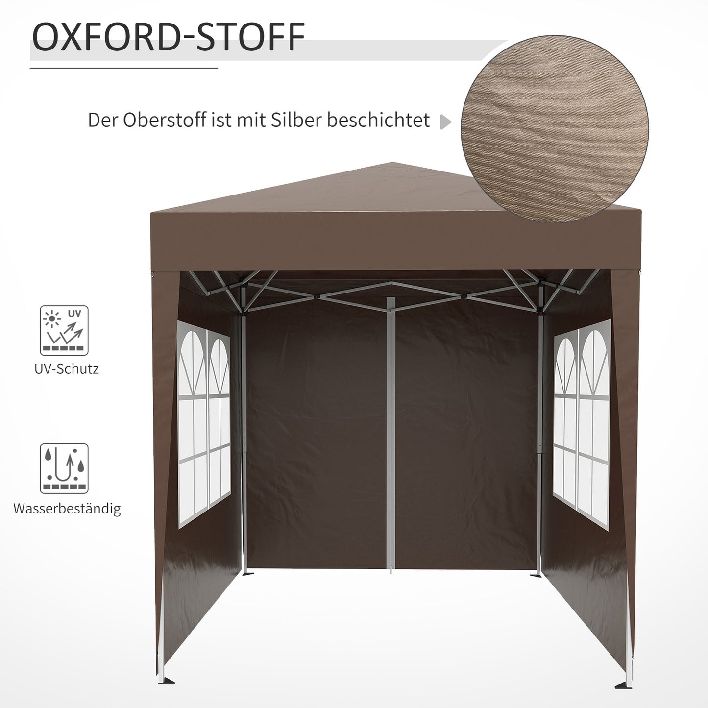 Foldable 2x2M Gazebo, UV protected with 4 walls & bag