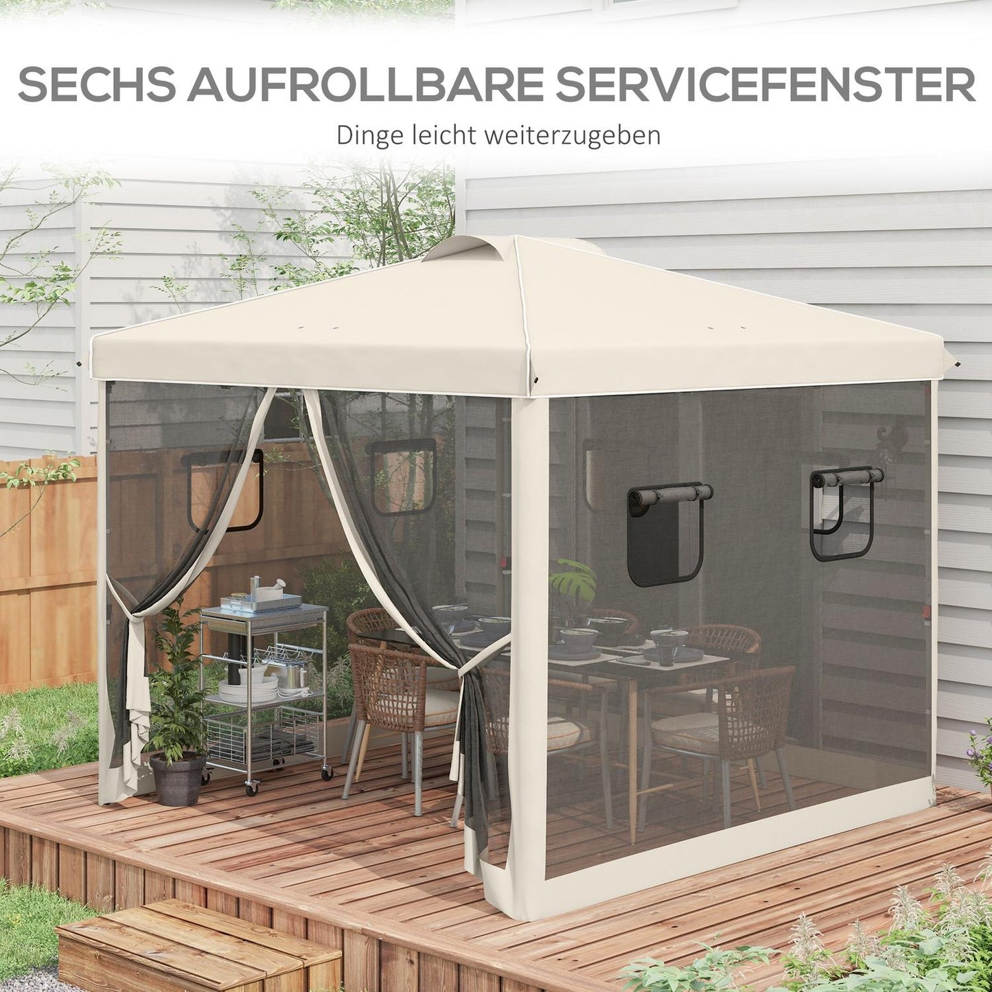 Pop-Up Gazebo 3x3M with UV protection & Mesh curtains